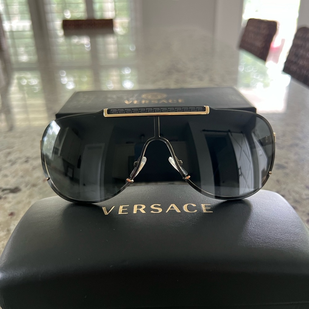 Versace Black and Gold Sunglasses